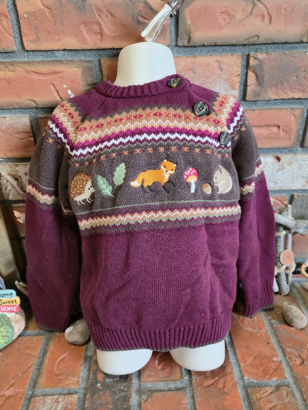 Embroidered Forest Animal Sweater - Enchanted Forest